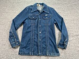 Vintage 70s Do-Nothing Sedgefield Pearl Snap Denim Jacket Mens Medium USA Made